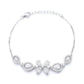 Light Luxury 925 Sterling Silver Rhodium Plated Four Leaf Clover Moissanite Charm Women's Wedding Bracelet Chain Link New Design