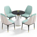 Luxury European Style Marble Dining Table Set Modern Stainless Steel Base Dining Table and Chair