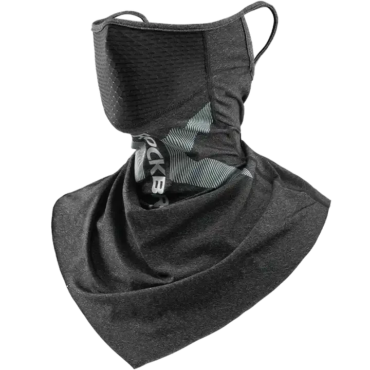 ROCKBROS Cycling Ice Silk Neck Scarf Breathable Hiking Cycling Face Cover with Ear Rope Bandana Sweat Breathable Camping Scarf