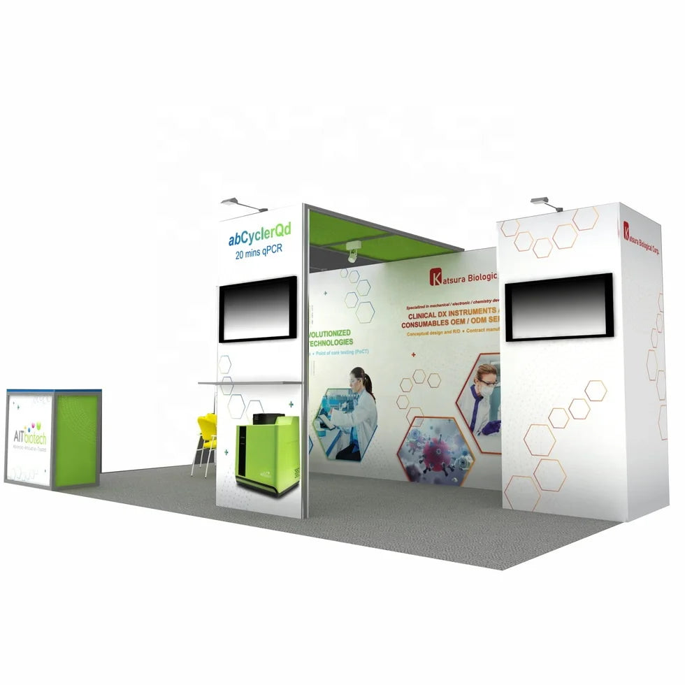 China Factory 10x20 Modular Dye Sublimation Foldable Tradeshow Booth Display with Aluminum Frame and Easy Assembly