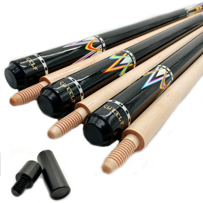 Cueelf Professional Pool Cue 12-12.5mm Tip Size 490g-500g Radial Joint Maple Butt Center Snooker & Carom Pool Billiard Cues