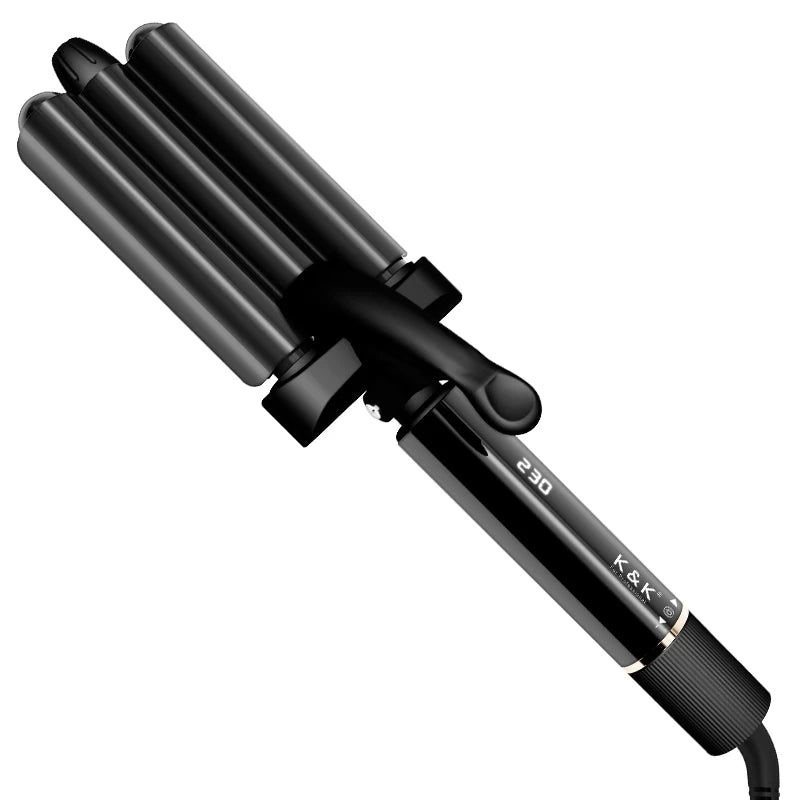 3 Barrel Mermaid Waver Iron 22mm Ceramic Hair Curler PTC Heater LED Temperature ROHS Certified Quick Heating Long-lasting