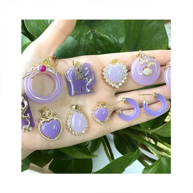 New Arrival Lavender Jade Necklace Jewelry Women Sets