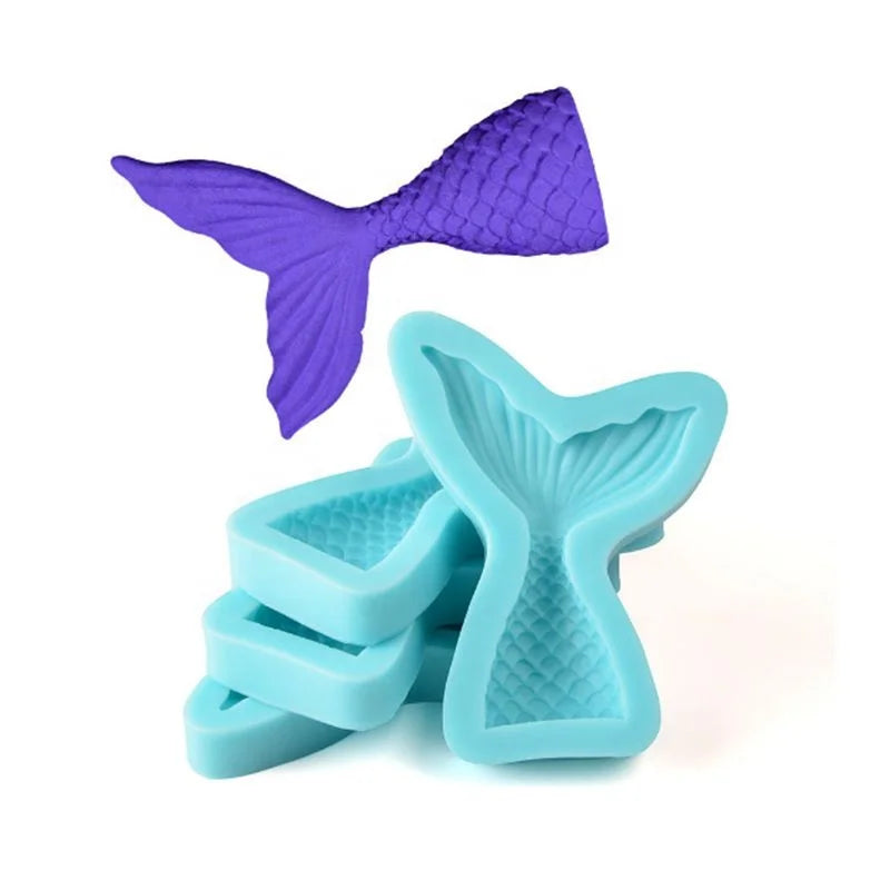 Lixsun Food Grade Silicone Molds Fish Tail Shape Cake Molds Silicone Decoration Fondant Cake Silicone Molds