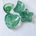 Wholesale Natural  Hand Engraving  Rock Crystal Bowl Green Fluorite Star  Moon and Heart Bowl for Decoration