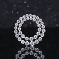 Starsgem 9K 10K 14K Solid White Gold Paved Two Circles Round Lab Grown Diamond Pendants
