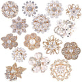 Wholesale New Flower Brooch Corsage Dress Collar Pin Silk Scarf Buckle High-end Crystal Rhinestone Pearl Brooches Pins for Women