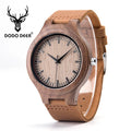 Luxurious Fashion Wooden Owl Watch with Quartz Movement Leather Strap & Pointer Dial-Party Wear for Men