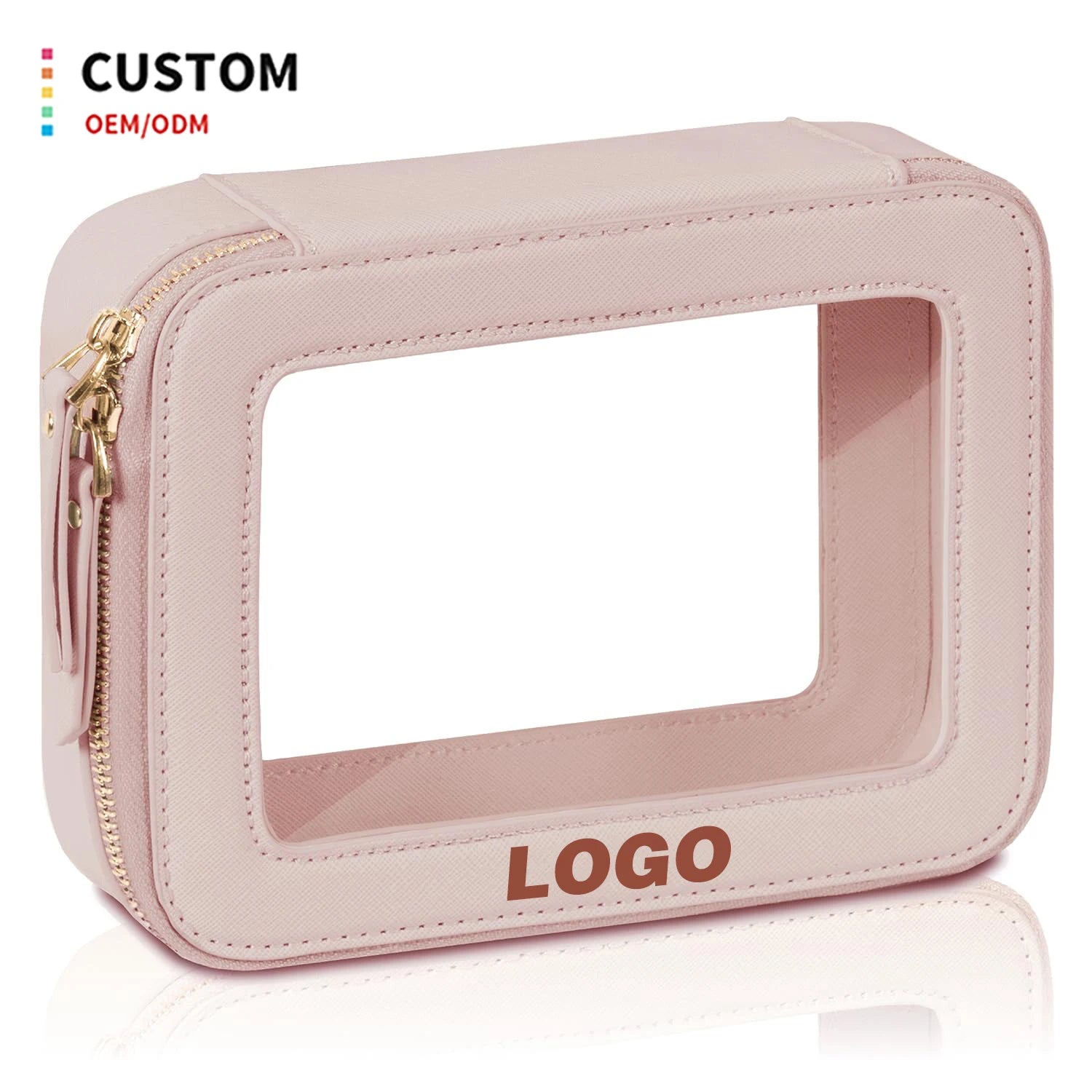 BSCI Factory Custom Portable Travel TSA Approved for Bag Zipper Water Resistant Lightweight Clear Cosmetic Case Makeup