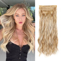 Synthetic 4Pcs/Set in Hair Extensions Long Wavy Hairstyle Hairpiece 22Inch Natural Hair Extensions for Women