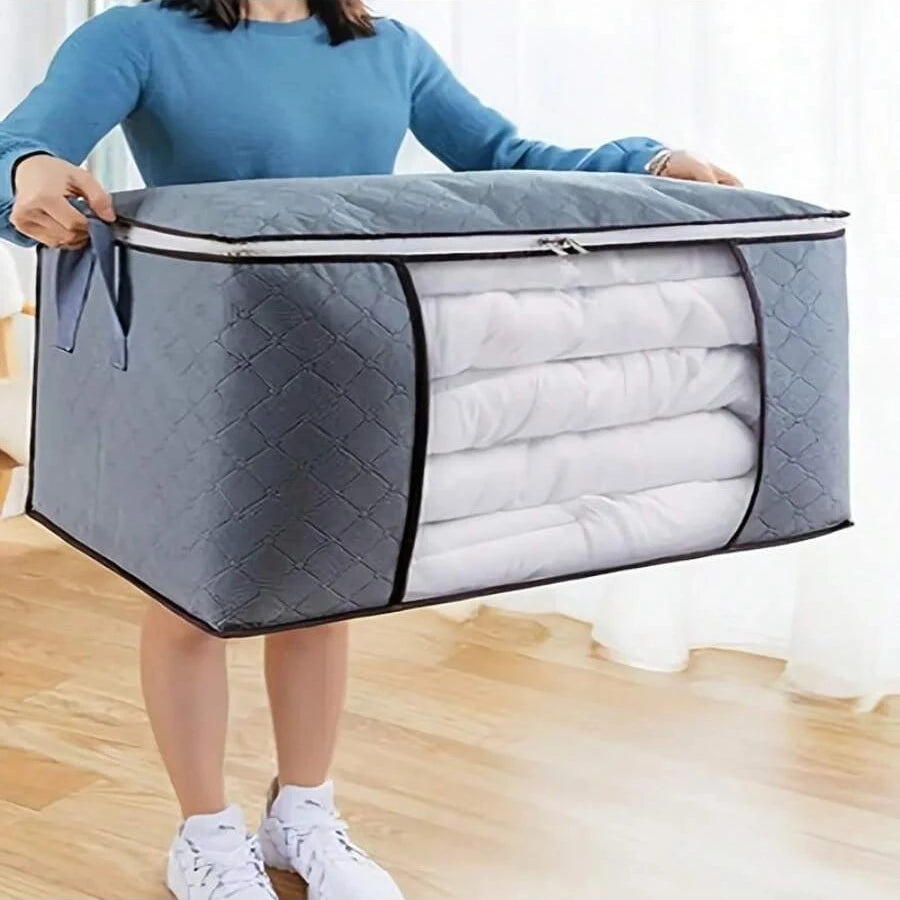 90L Clothes Storage Foldable Blanket Storage Bags Storage Containers for Organizing Bedroom