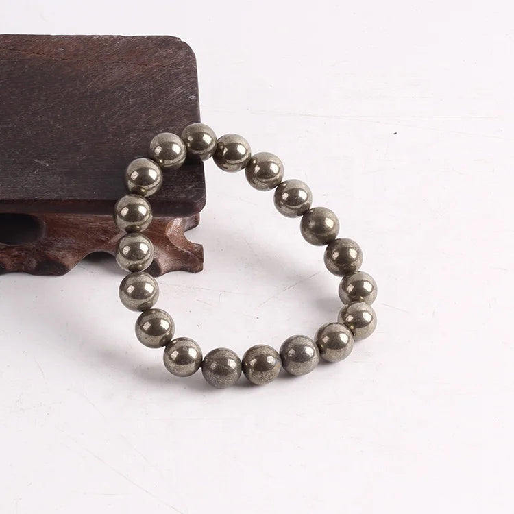 Wholesale Natural Quartz Crystal Bracelet Cheap Pyrite Bead Simple Bracelet for Healing