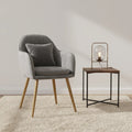 Modern Design Fabric Dining Chair Metal Skeleton Comfortable Flannel Backrest Armrest Solid Color Ins Cafe Negotiations Home Use