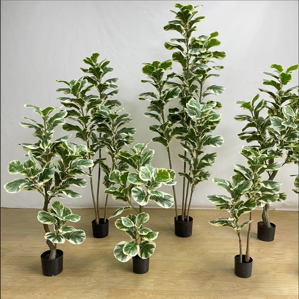 Small Artificial Fiddle Leaf Ficus Iyrata Tree Factory Direct Table Decoration for Centerpiece or Home Decor
