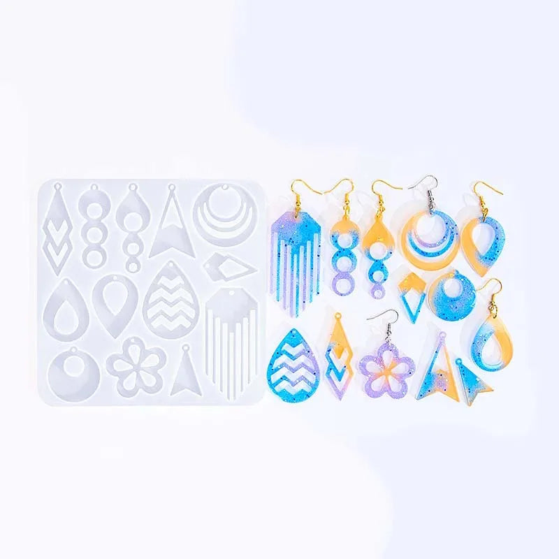 DIY Adhesive Hollow Series Geometric Earrings Silicone Mold Irregular Shaped Earrings Jewelry Earring Mold