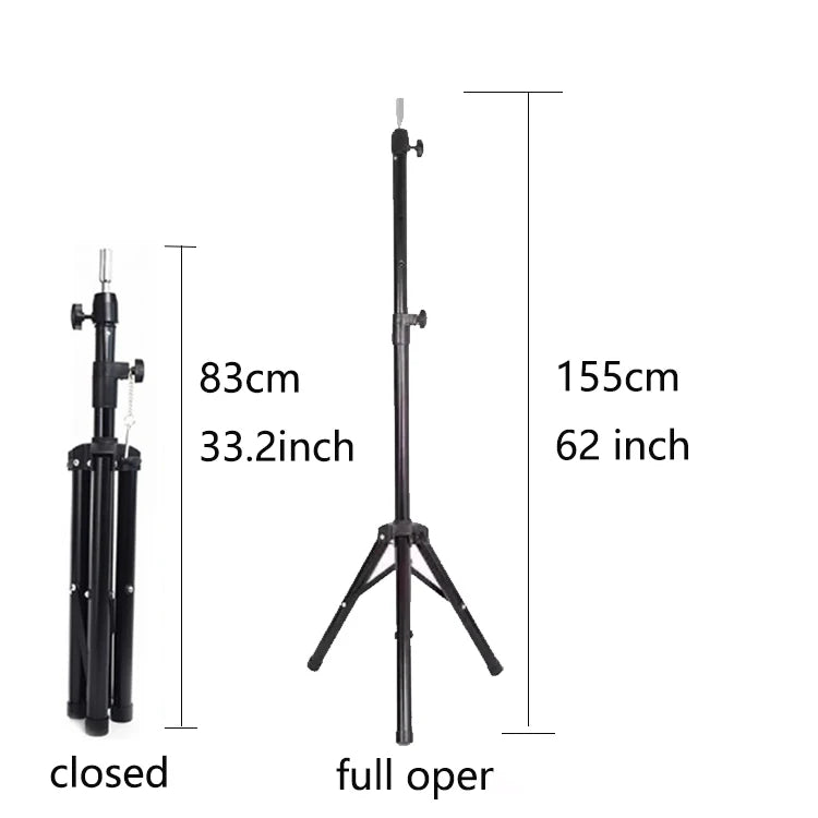 Professional Hair Salon Adjustable Wig Head Stand Tripod Mannequin Head Stand Metal Adjustable Holder for Mannequin Head