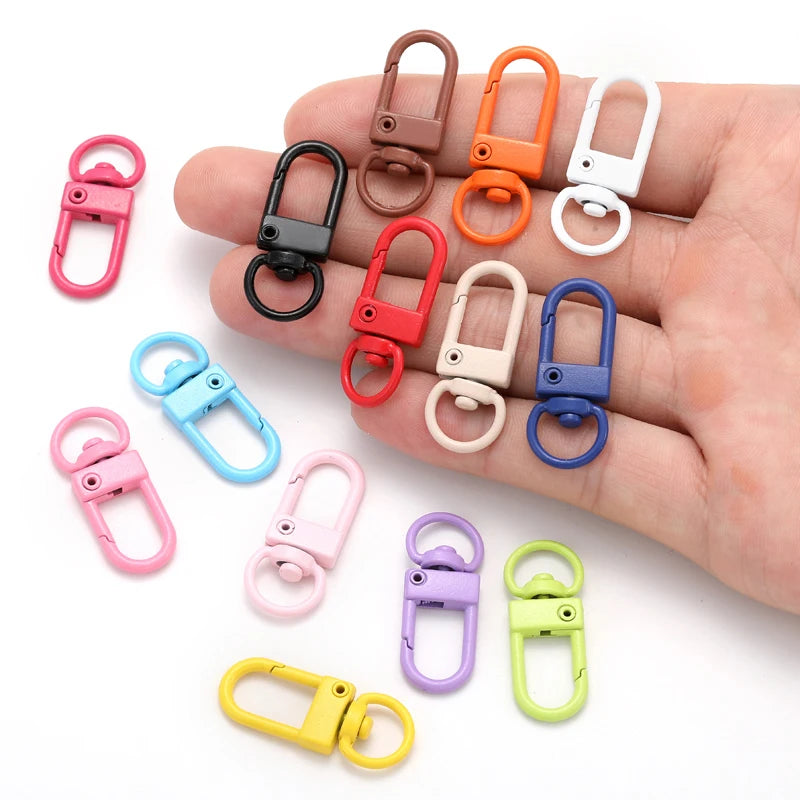Colorful Alloy Snap Lobster Clasp Hooks Keychain Findings for DIY Keychain Necklace Bracelet Accessories 12*33mm V169