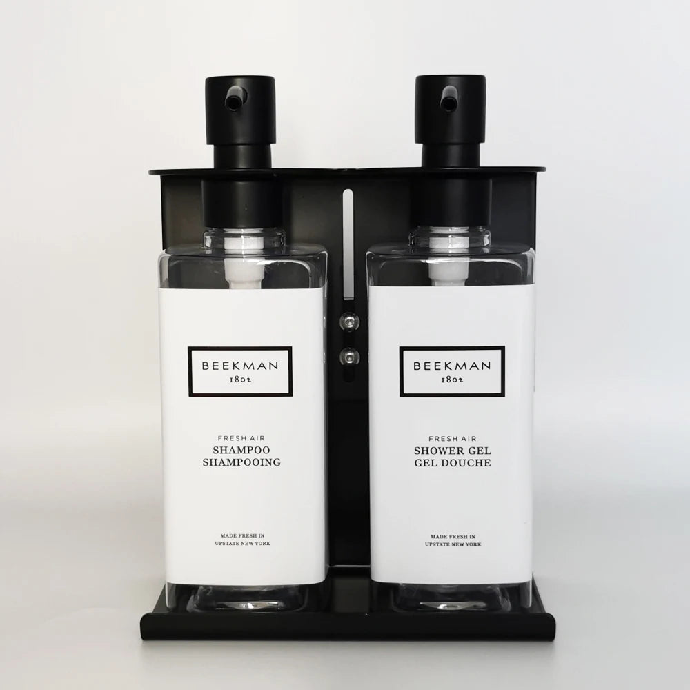 Unique Design 500 ML Matte Black Adjustable  Wall Mounted Shampoo Liquid Soap Dispensers for Bathroom