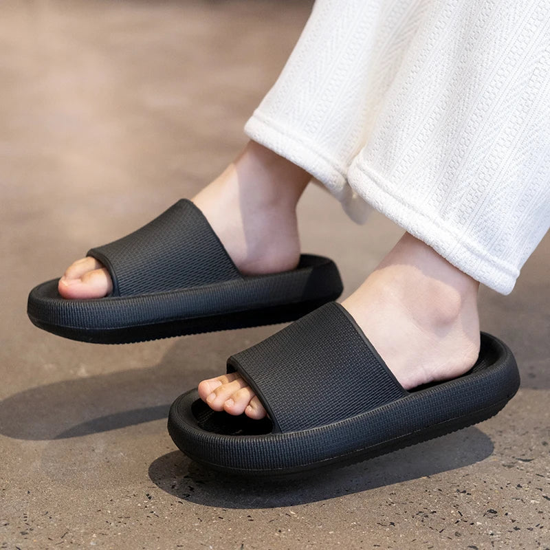 Women's Luxury Designer for Slippers Soft EVA Foam Slide House for Slippers with Open Toe Anti-Slip Breathable for Indoor