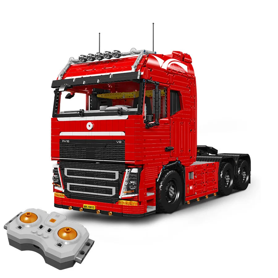 Mould King 19015 Building Block Technical Car MOC-2475 Brick APP Motorized Tractor Truck and Trailer Toy Engineering Container