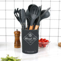 Wholesale 12-Piece Wood Handle Silicone Spatulas Kitchen Set Includes Ladle Spoons Salad Food Cooking Tools in a Box