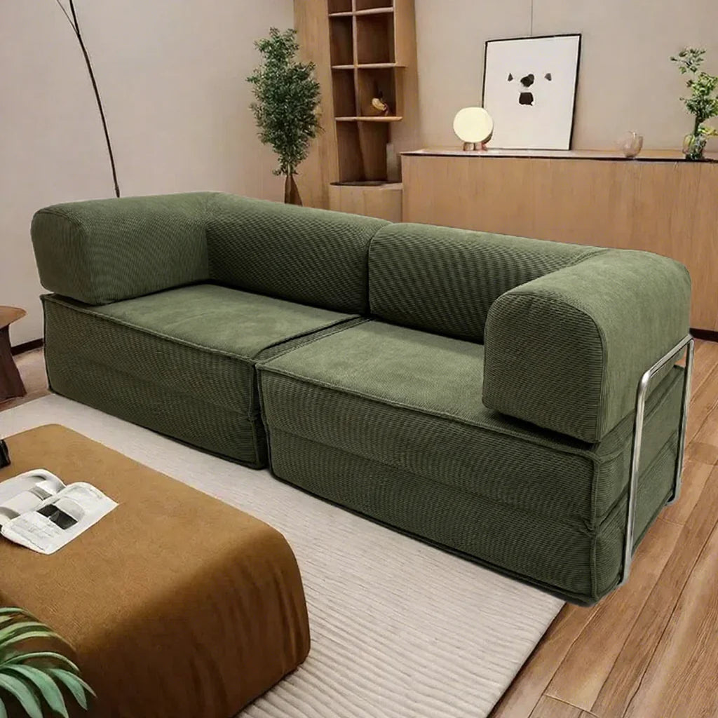 Union Win Modern Modular Compression Sofa with Massage Function Fabric Material Memory Foam Filling-Ottoman Canape Leisure Set