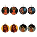 Eco-friendly Handcrafted Africa Black Queen Afro Girl Women Natural Hair Wood Jewelry African Fashion Wooden Wood Earrings