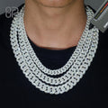 8mm 10mm 12mm 18" VVS Moissanite Iced Out Cuban Link Chain Necklace Factory Price Arc 925 Silver Hiphop Jewelry for Men Women