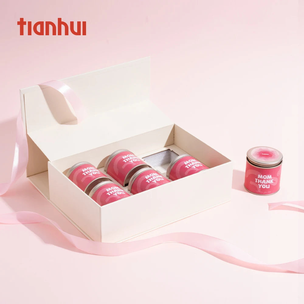 Tianhui Moms Day Gifts Cardboard Boxes Rectangular Magnetic Paper Book Box for Tea Cake Candy