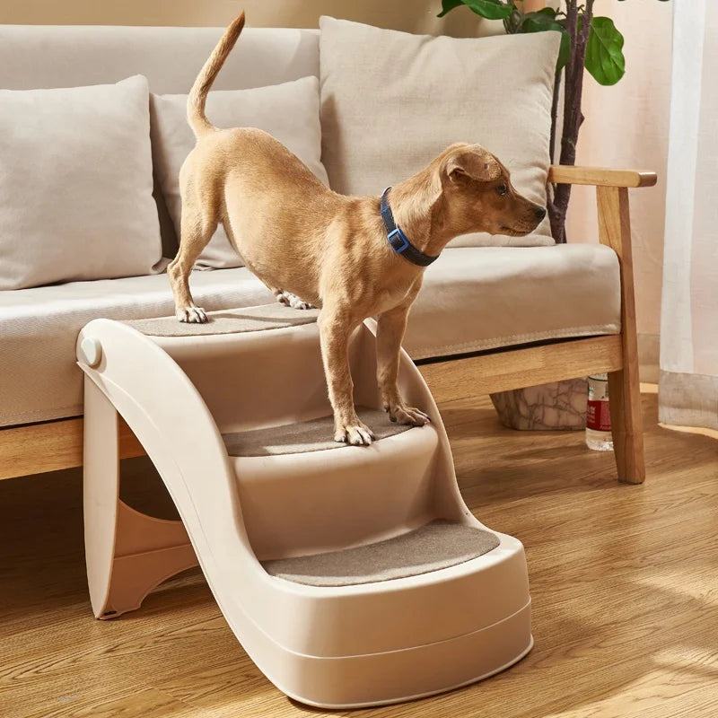 Wholesale Portable Plastic 3-Step Non-Slip Safety Pet Ramp Stairs Foldable Dog and Cat Animal Ladder for Travel