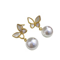 E1910 8-9mm DIY Natural Freshwater Pearl Charm Earrings Mounting Accessory 925 Sterling Silver Gold Plated  Jewelry for Women