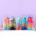 3pcs Set 2-Liter Plastic Water Bottles 3-in-1 Motivacional Termos with Time Marker Motiv Water Bottle Termos De Agua