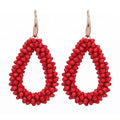 BINSHUO Wholesale Custom Bohemian Jewelry Dutch Rainbow Multi Color Glass Crystal Seed Beaded Water Drop Pendant Woven Earrings