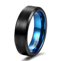 OAHLAN 4mm/6mm Classic Black Blue Plated Brushed Tungsten Carbide Rings for Men Women Couple Engagement Wedding Dropshipping