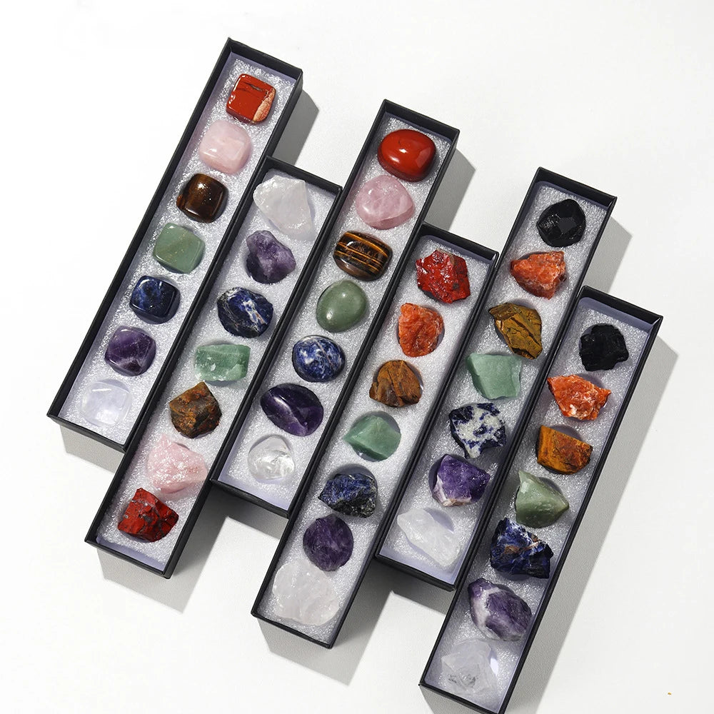 Wholesale Raw Stone Tumble Stones Set Healing Crystals Set Chakra Crystal Gift Set