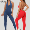 Pretty Custom Women Clothing One Piece Fitness Gym Bodysuits Exercise Workout Yoga Set Women's Yoga Wear Jumpsuit