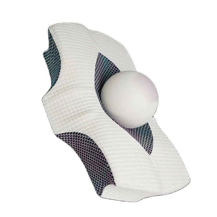 WJ-2039 Rectangle Memory Foam Pillow Knitted Eco-Friendly Multi-Function Convex Cervical Support Removable Washable for Camping