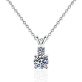 Real D Color Four Stone Round Brilliant Cut 1Carat Moissanite 925 Sterling Silver Moissanite Necklace for Women