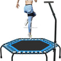 Professional Gym Workout 50" Indoor Fitness Trampoline Cardio Trainer Exercise Silent Mini Adjustable Handle Girl Home Use
