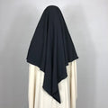 Small Hijab Black 2 Sizes Tie Back Khimar Muslim Modest Prayer Crepe Voile Long Hijab Islamic Clothing Diamond Jazz Girls Khimar