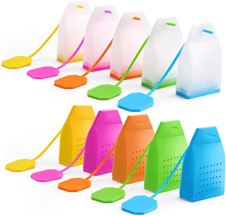 Portable Large Eco-Friendly Kitchen Ball Reusable Loose Leaf Tea Travel Long Rope Filter Bags Silicone Tea Modern Tea Strainer