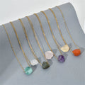 Spiritual Crystals with Silver Gold Chains Natur Multi Color Mix Quartz Raw Stone Green Pendant Necklace Jewelry for Gift