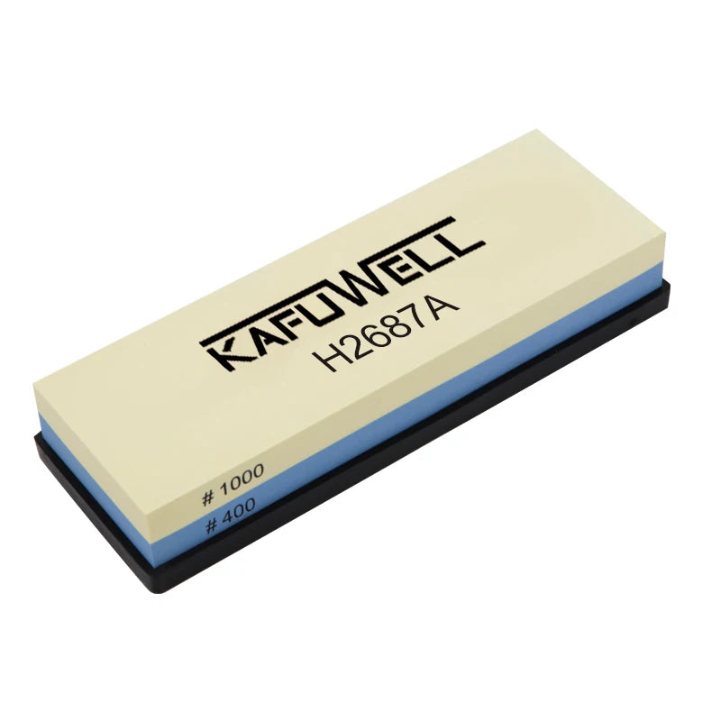 KAFUWELL H2687A Premium Sharpening Stone Set With Stainless Steel Non-slip Rubber Holder Flattening Stone
