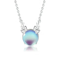 New Fashion Winter Moonlight Necklace Female Christmas 925 Sterling Silver Elk Chain Jewelry