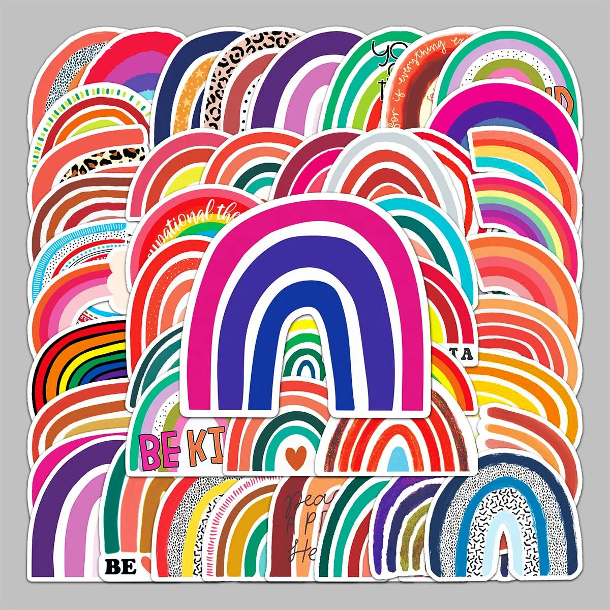 50PCS Factory Direct Sales Cheap Cartoon Cute Little Fresh Fun Rainbow Bridge Stickers Mobile Phone case Suitcase Guitar Sticker