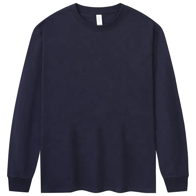 Comfortable Casual Men's Long Sleeve Shirts Custom Your Own logo Screen Printing Embroidery Long Sleeve for Men
