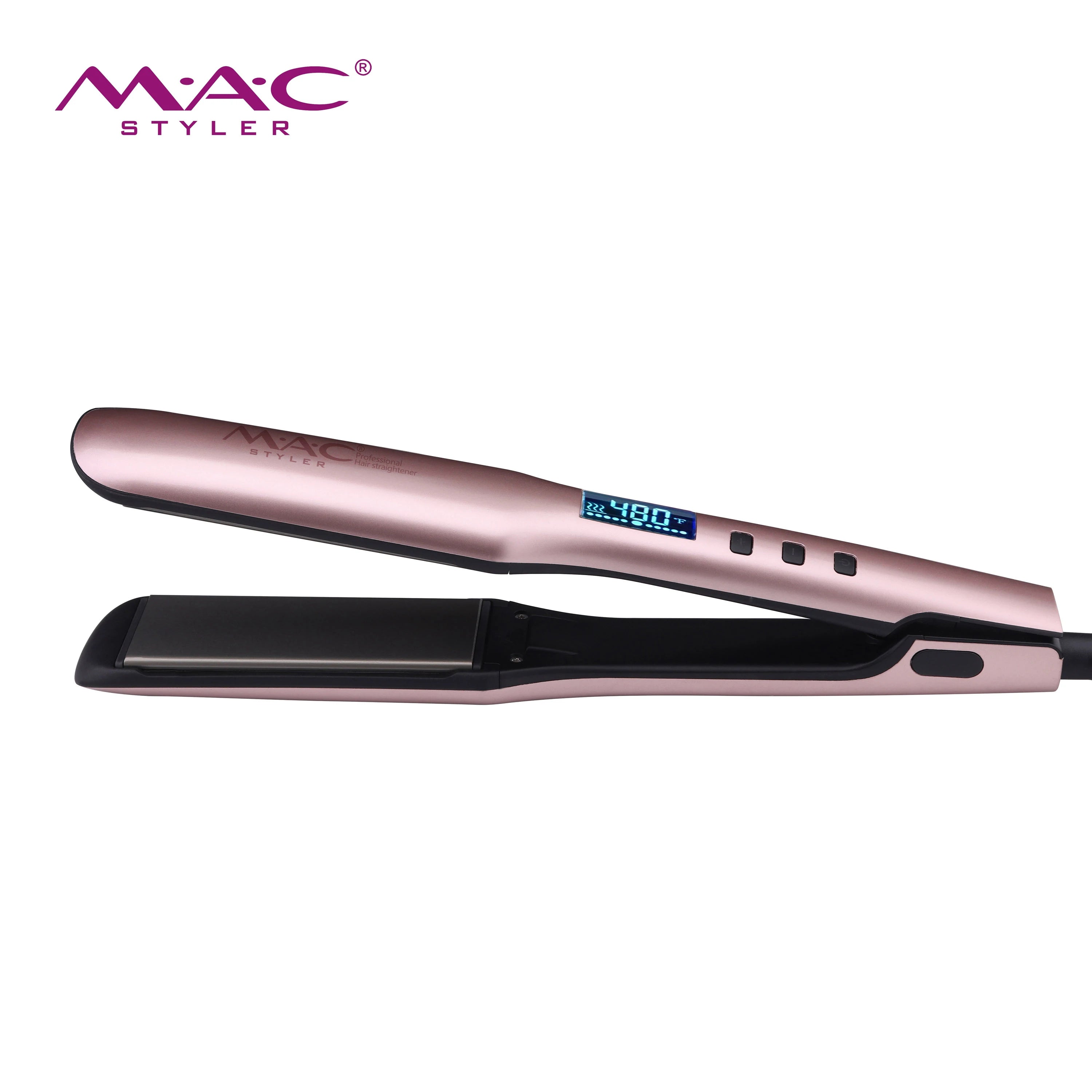 MAC Styler Salon Wide Plate 480F Professional Hair Straighteners Titanium Flat Iron Pink Color Hair Straightener
