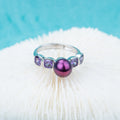 R030515 DIY 7-8mm Natural Freshwater Pearl Ring Accessory 925 Sterling Silver Adjustable Size Engagement Jewelry Ring for Women