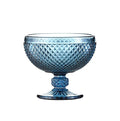 Popular High Quality pink Blue Retro 350ml Luxury Salad Dessert Fruit Ice Cream Cup Colored Glass Goblet