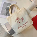 Medium Size Korean Literary Canvas Tote Bag Large Capacity Custom Printed Logo Eco-Friendly Reusable Cotton Bag for Students